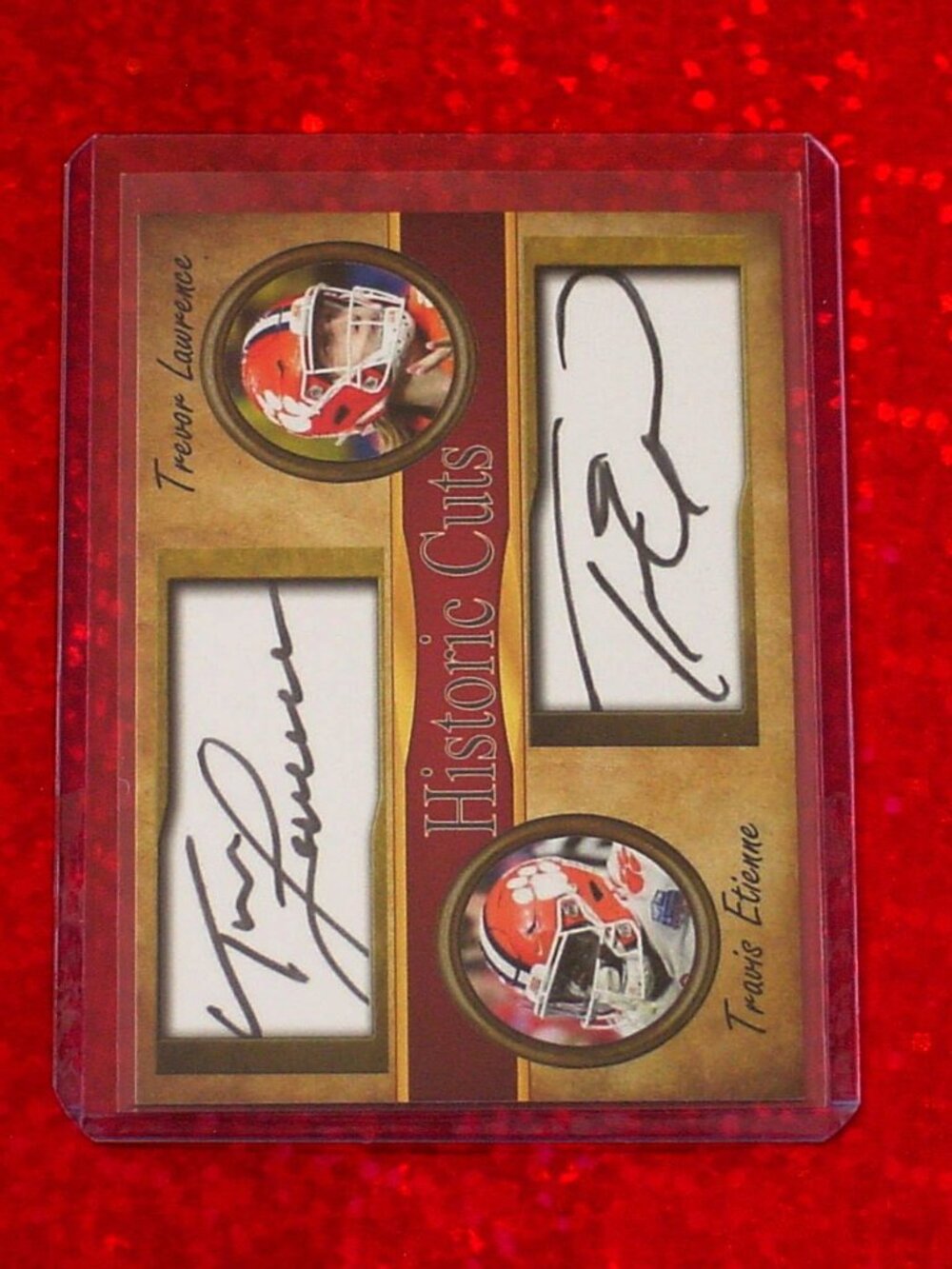 Trevor Lawrence * Travis Etienne Facsimile Autograph Card